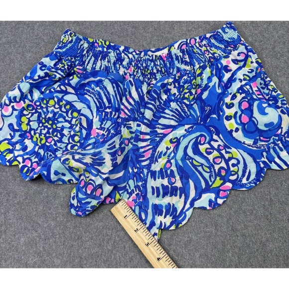 Lilly Pulitzer Size XS Scalloped Dahlia Shorts Cerviche Brillant Blue Coastal - Picture 5 of 6